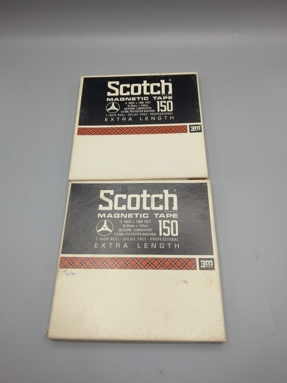 2 Scotch 150 Magnetic Tape Reel to Reel - 1/4 “ X 1800 Used